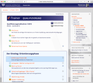 e-Trainer 2015 Screenshot Moodle Lernplattform